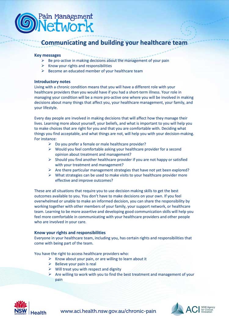 Pain Management Network-Communicating-and-building-your-healhtcare-team