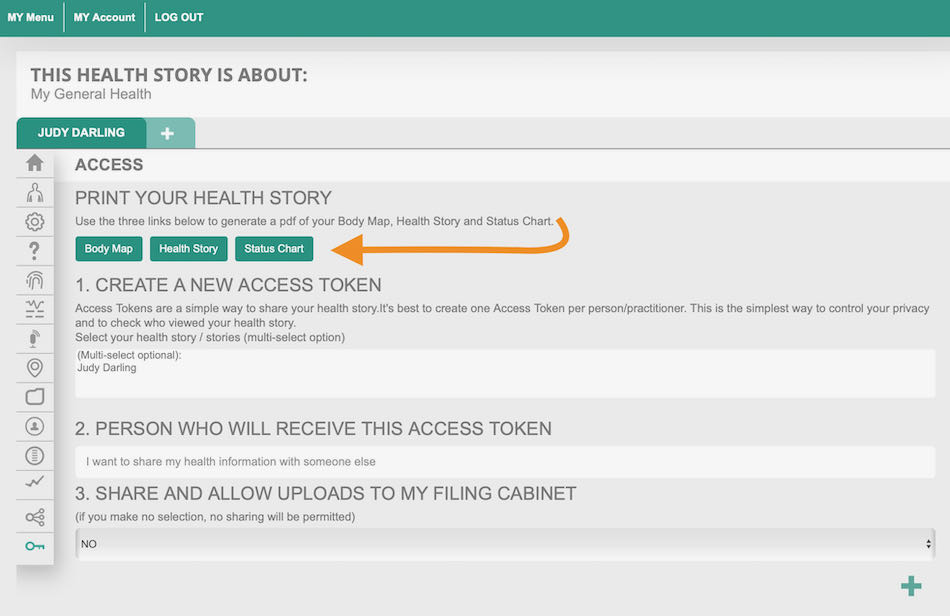 Judy Darling prints her health story via the website